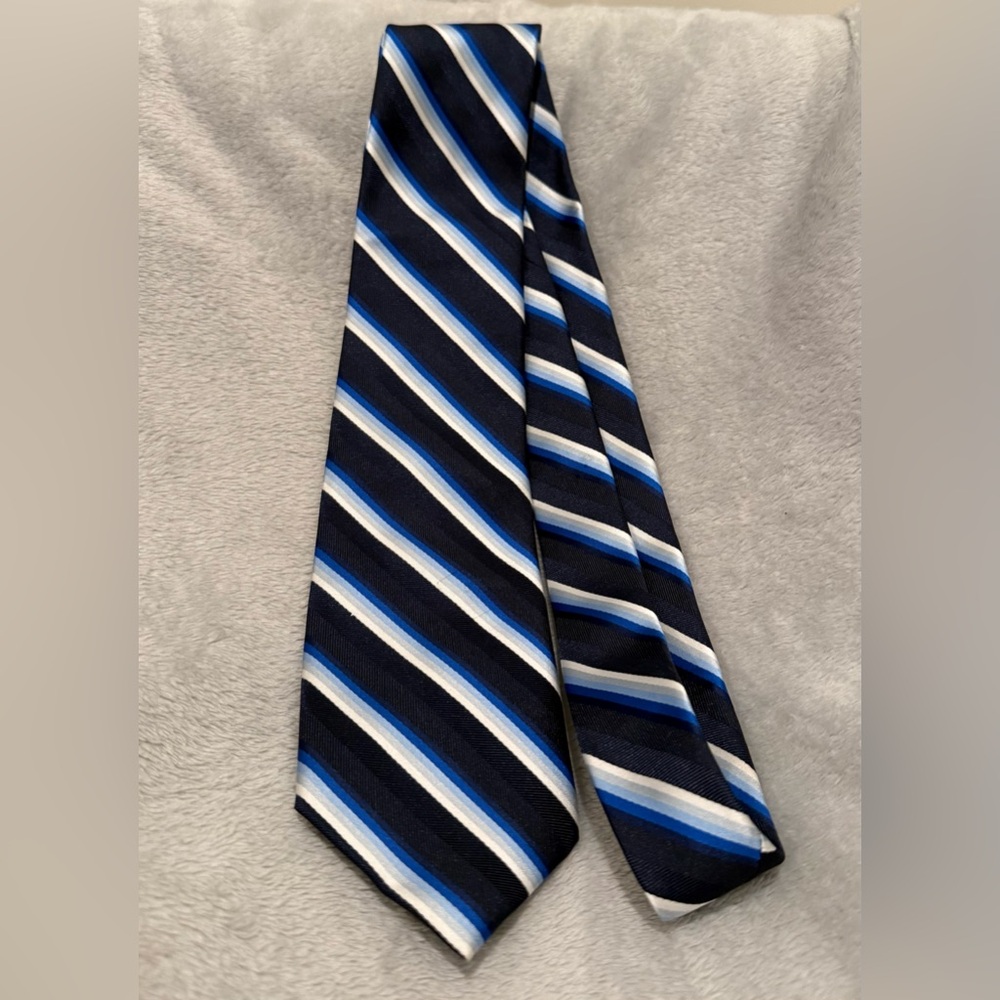 Stafford Navy and White with Blue Striped Tie